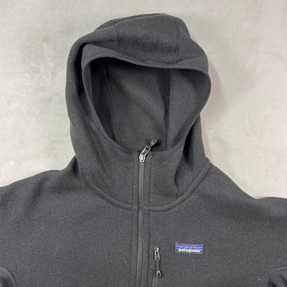 Patagonia Better Sweater Hoody Women L Black Full Zip Fleece Jacket Company Logo - Picture 3 of 9